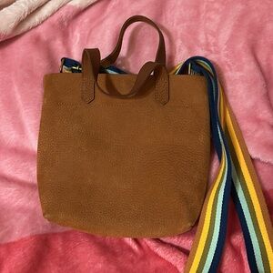 Madewell brown suede mini transport tote, NWT